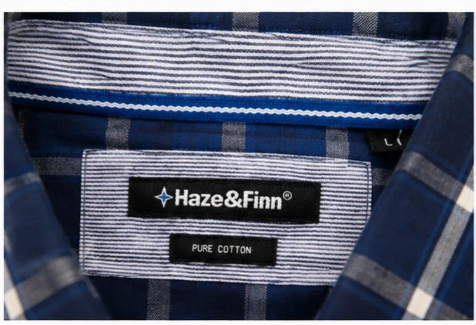 Chemise Haze&Finn a cuadros azules – Talla L – 100% algodón – photo 2